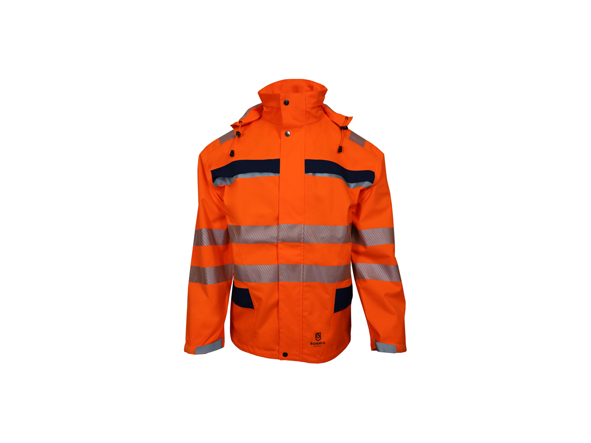 Bormio Speer Regenparka - HiVis orange/dunkelblau