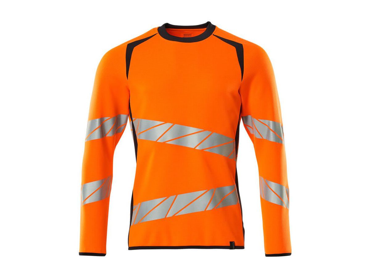 Sweatshirt Premium zweifarbig, Gr. SO - hi-vis orange/schwarzblau