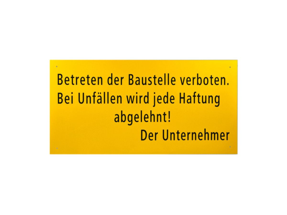 Signalisationstafel 15.01, Alu - "Betreten der Baustelle verboten"