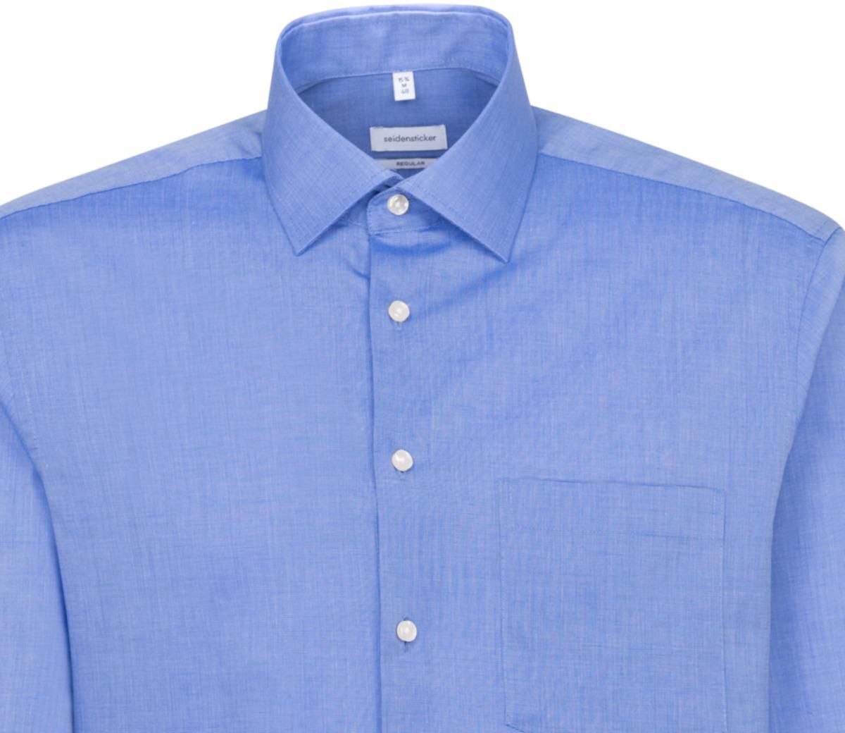 City Kent Hemd MEN 1/1 gewebt Gr. 44 - mittelblau, 100% CO