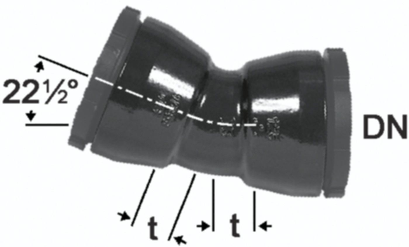 HD Bogen 22°, 2 Schraubmuffen - Fig. 2324a
