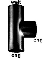 Ofenrohr-T schwarz         105 mm
