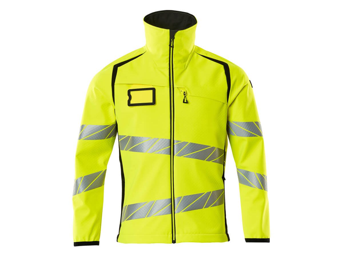 Soft Shell Jacke, Gr. L - hi-vis gelb/schwarz, 100% PES