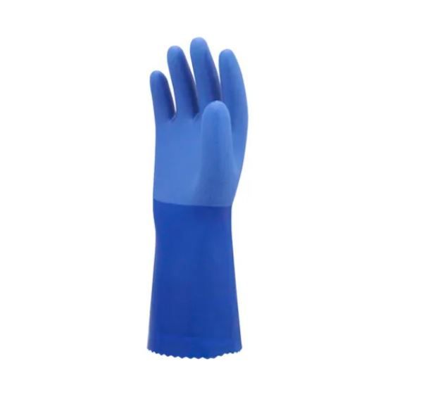 Chemikalienschutzhandschuh SHOWA 660 - vollbeschichtet, PVC,Baumwolle, blau