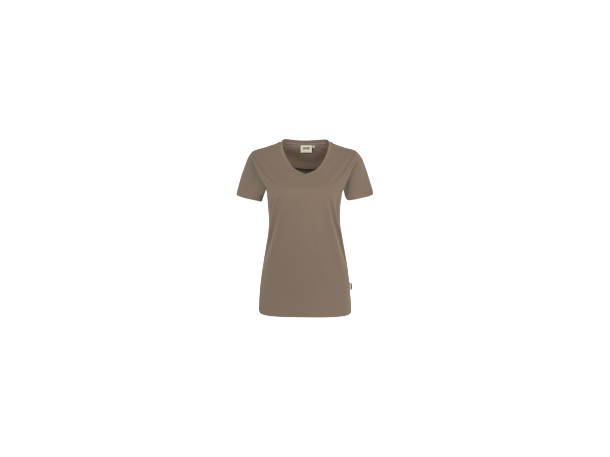 Damen-V-Shirt Perf. Gr. 4XL, nougat - 50% Baumwolle, 50% Polyester, 160 g/m²
