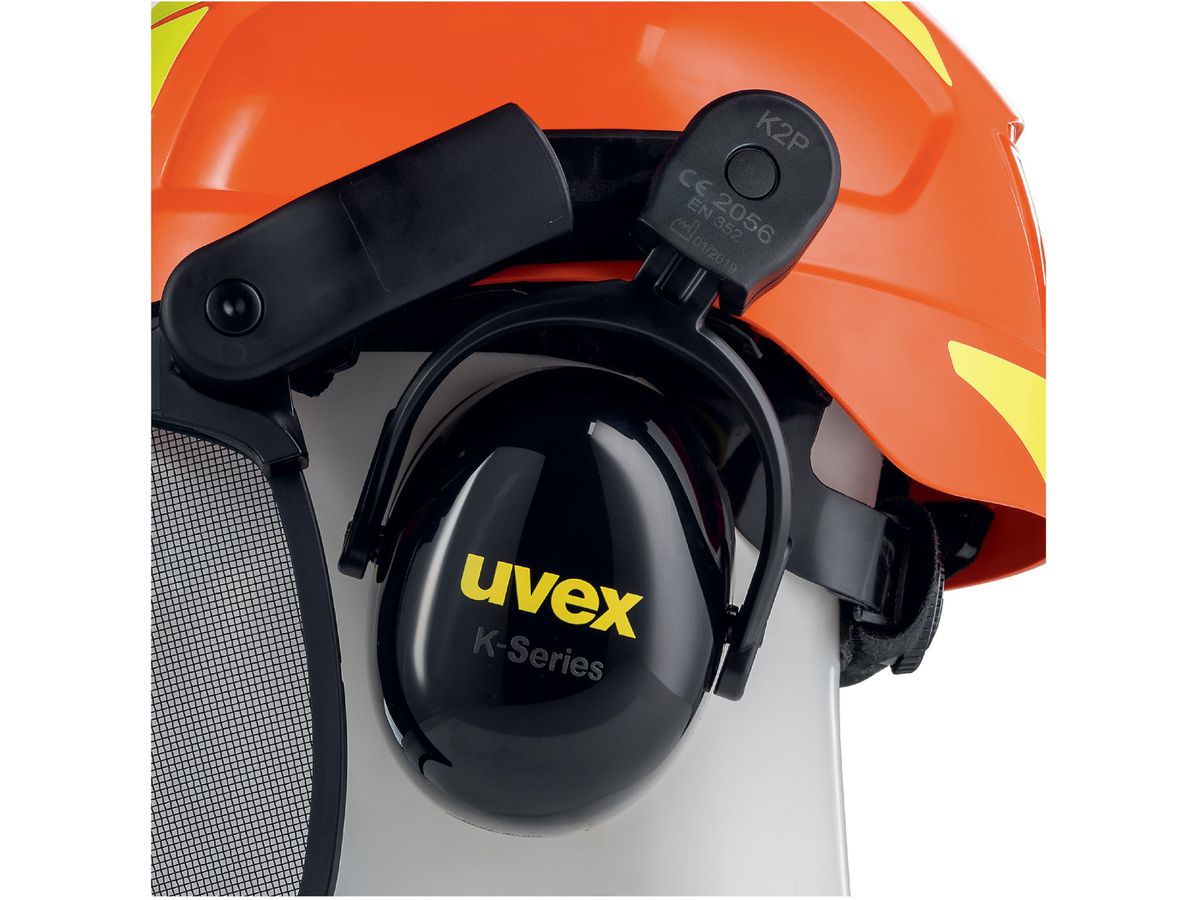 UVEX pheos forestry Schutzhelm orange - mit Metallvisier und Gehörschutz