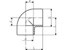 Winkel 90° PVC-U PN16 d12 - Metrisch