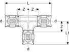 T-Stücke egal - GEBERIT FlowFit d Ø 25 mm