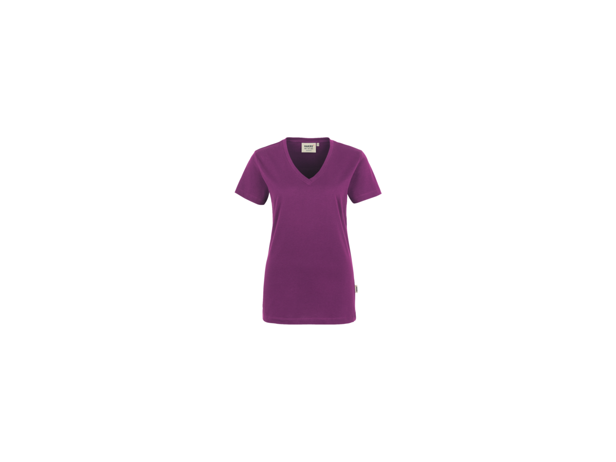 Damen-V-Shirt Classic Gr. L, aubergine - 100% Baumwolle, 160 g/m²