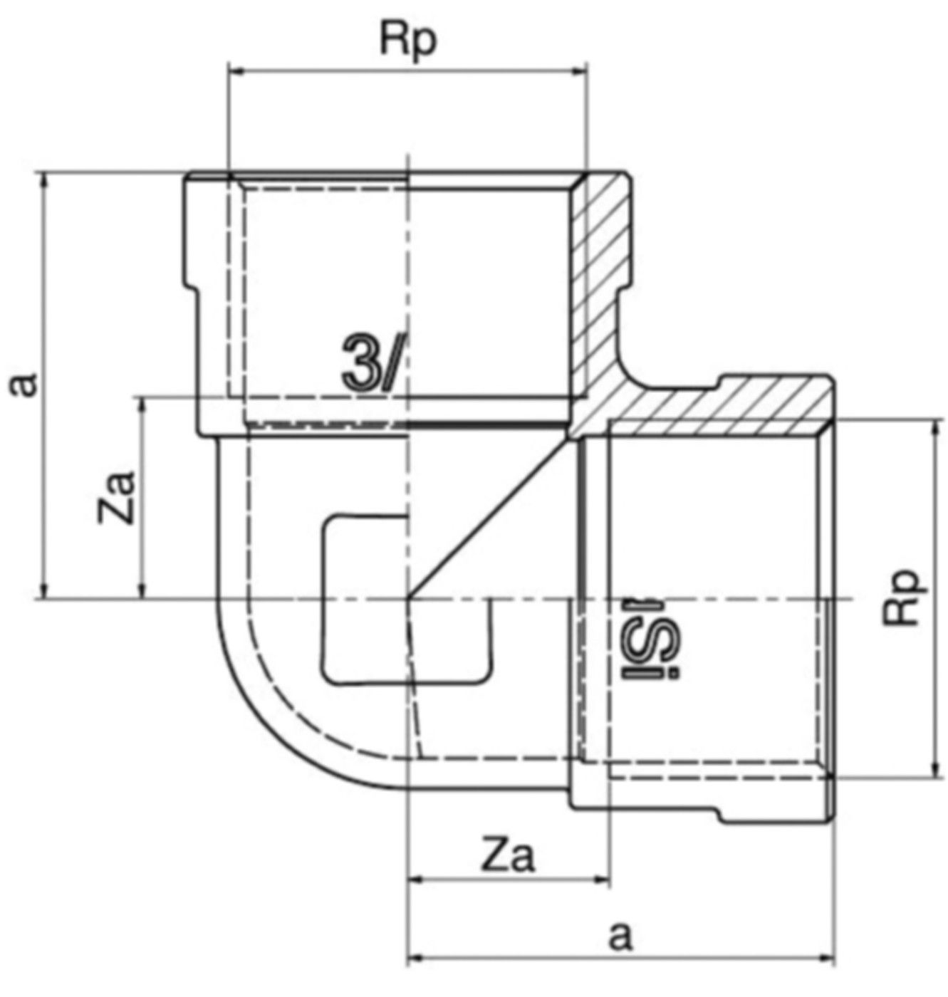 Winkel 90° +GF+ Serie 8000