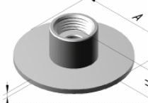 Pipex Grundplatten rund Inox 1/2" - 11.5 ohne Loch, mit Muffe   VP 100