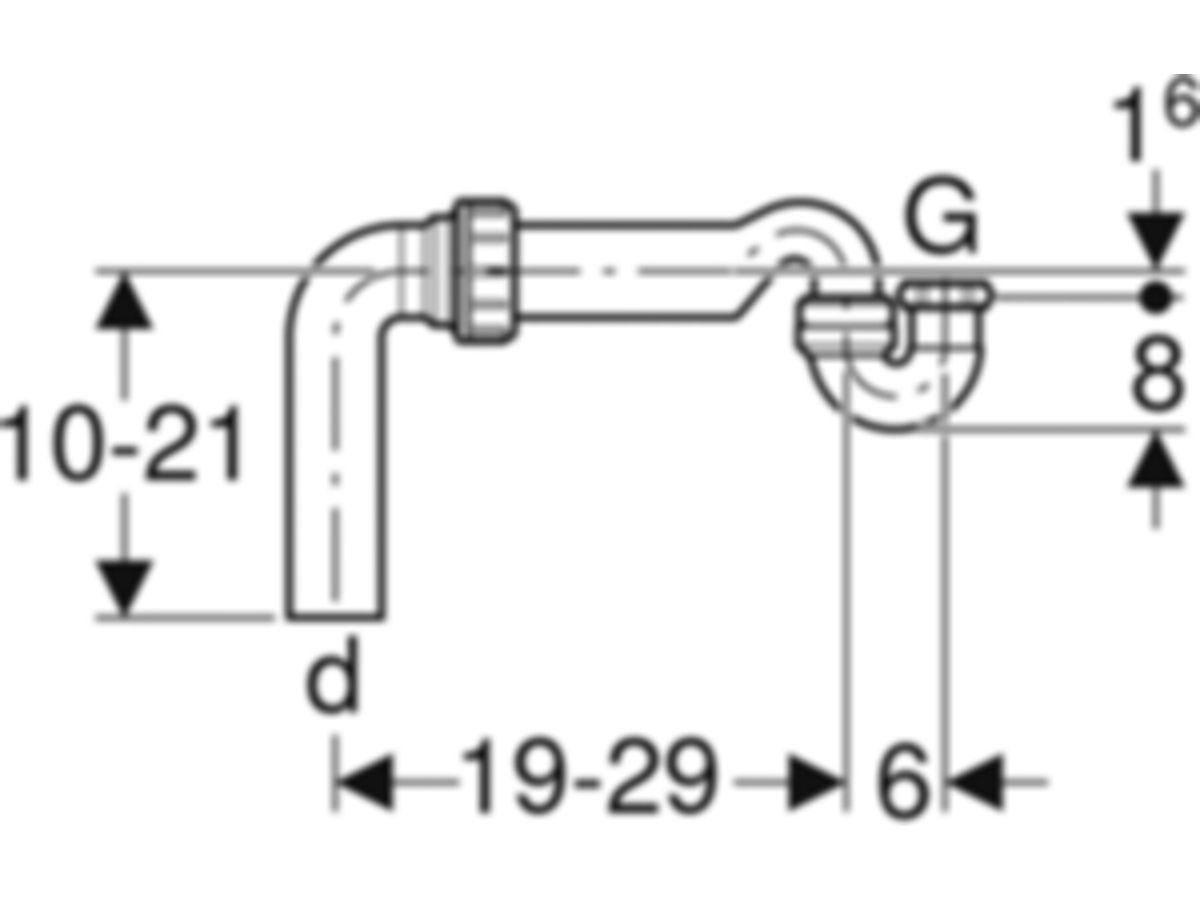 Geberit-Ablaufventil 11/2" verchromt