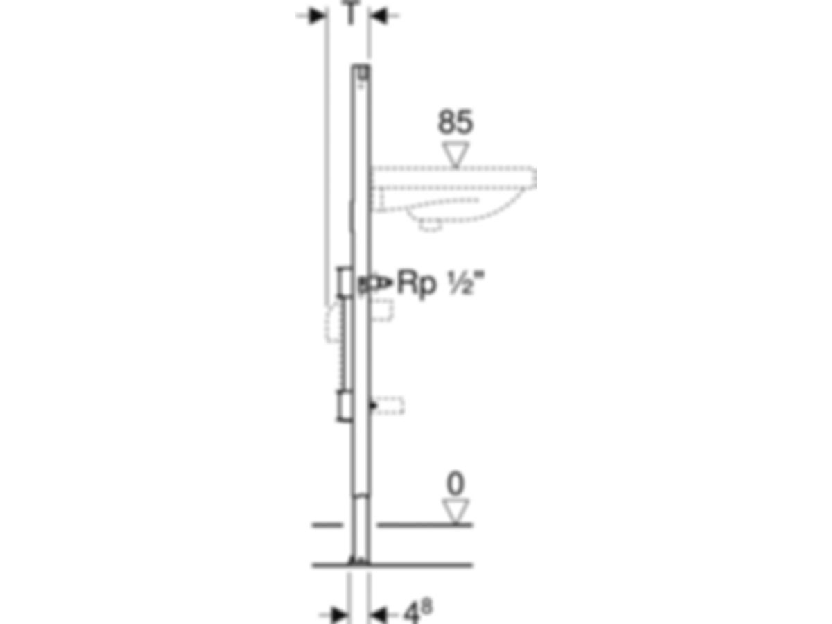 Geberit Duofix Element für Wascht. 112 - Standarmatur, mit zwei Wasserzählerstr.