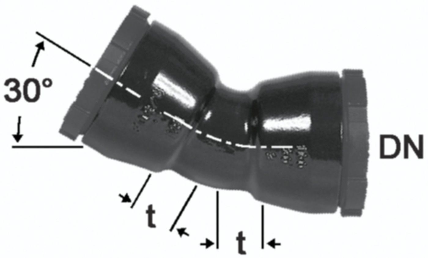 HD Bogen 30°, 2 Schraubmuffen - Fig. 2323a