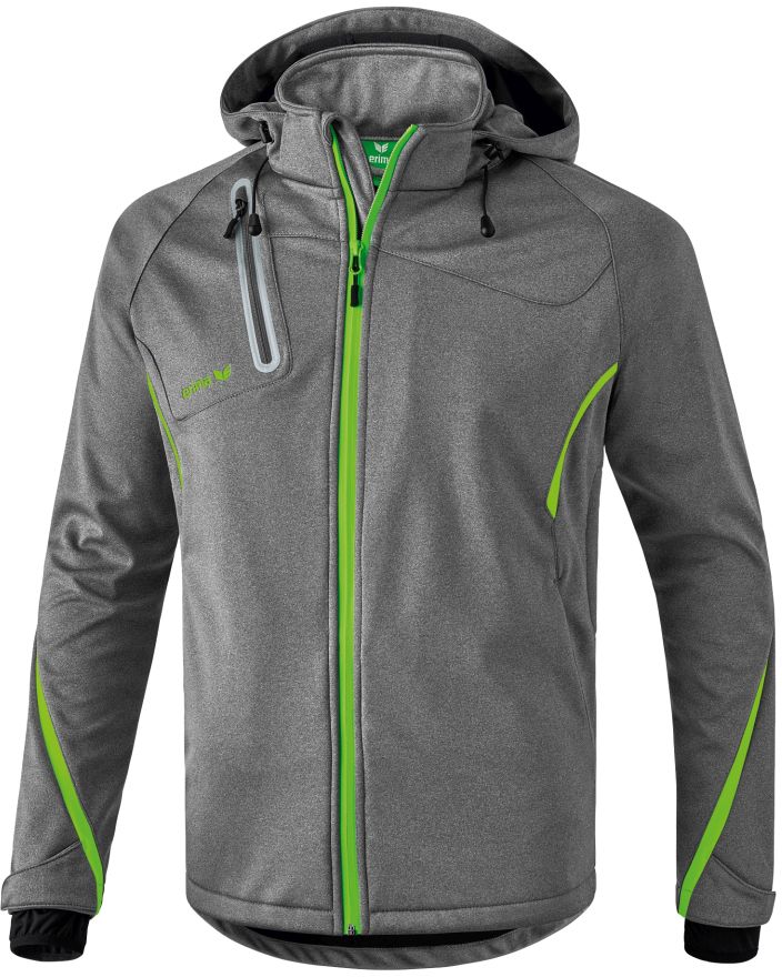 Softshell Jacket Erima Function - grau melange-green gecko