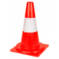 Verkehrskegel PVC rot/weiss - fluoreszierend