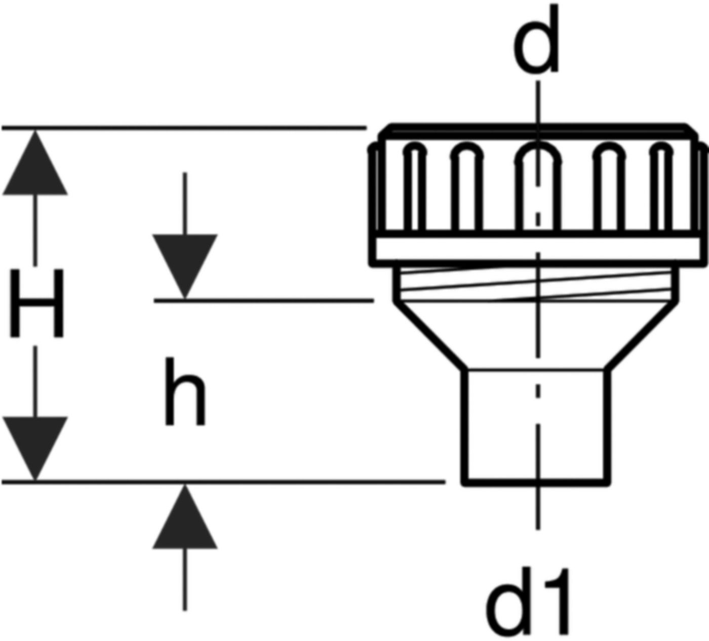 Geberit PE Stutzen mit Verschraubung - zum Kleben