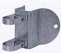 Wandplat. rund für Eckpfost. mit Klemmr. - geschliff. Wst. 4301, Schraubenl. 2x12.5