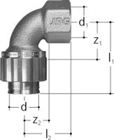 Sanipex Bogen 90° mit Innengewinde