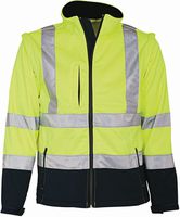 ELKA Softshell Jacke gelb Gr. 2XL - abzippbare Ärmel,Twill mit fleece