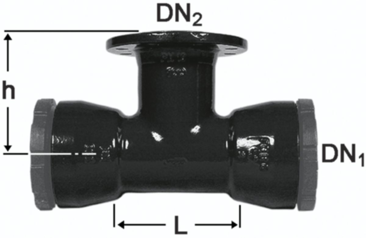 Schraubmuffen-T 2 Muffen/ 1 Flansch - Fig. 2357