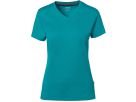 Cotton Tec Damen V-Shirt, Gr. M - smaragd