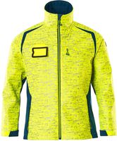 Soft Shell Jacke Reflexeffekte, Gr. 2XL - hi-vis gelb/dunkelpetroleum, 100% PES