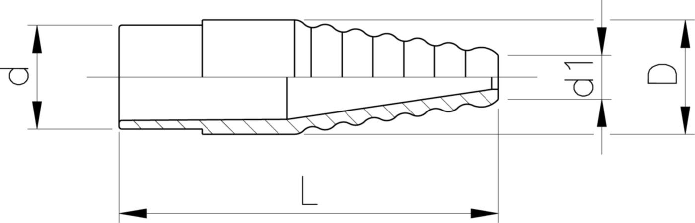 Laborschlauchtülle PVC-U metrisch - mit Klebestutzen