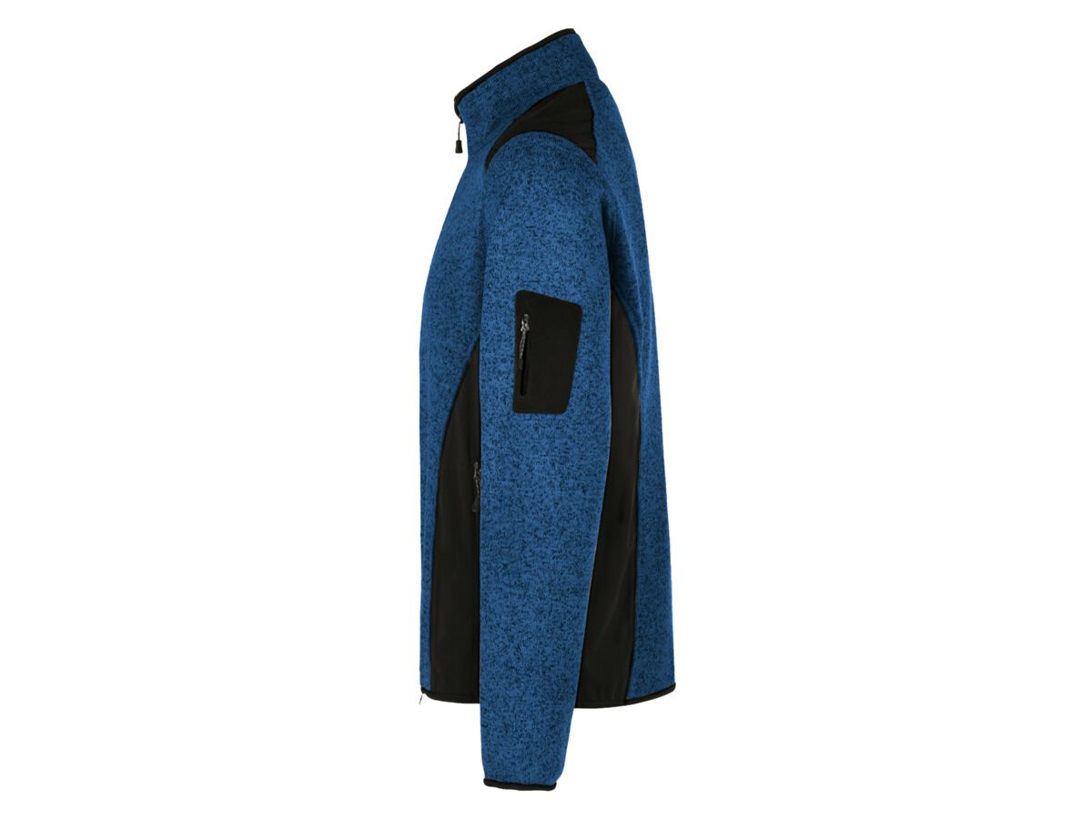 Strickfleecejacke Dawson, Gr. M - royalblau meliert