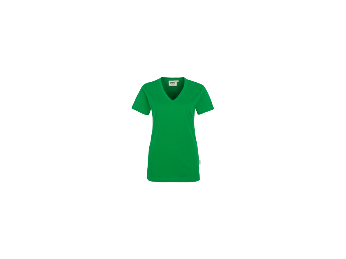 Damen-V-Shirt Classic Gr. L, kellygrün - 100% Baumwolle