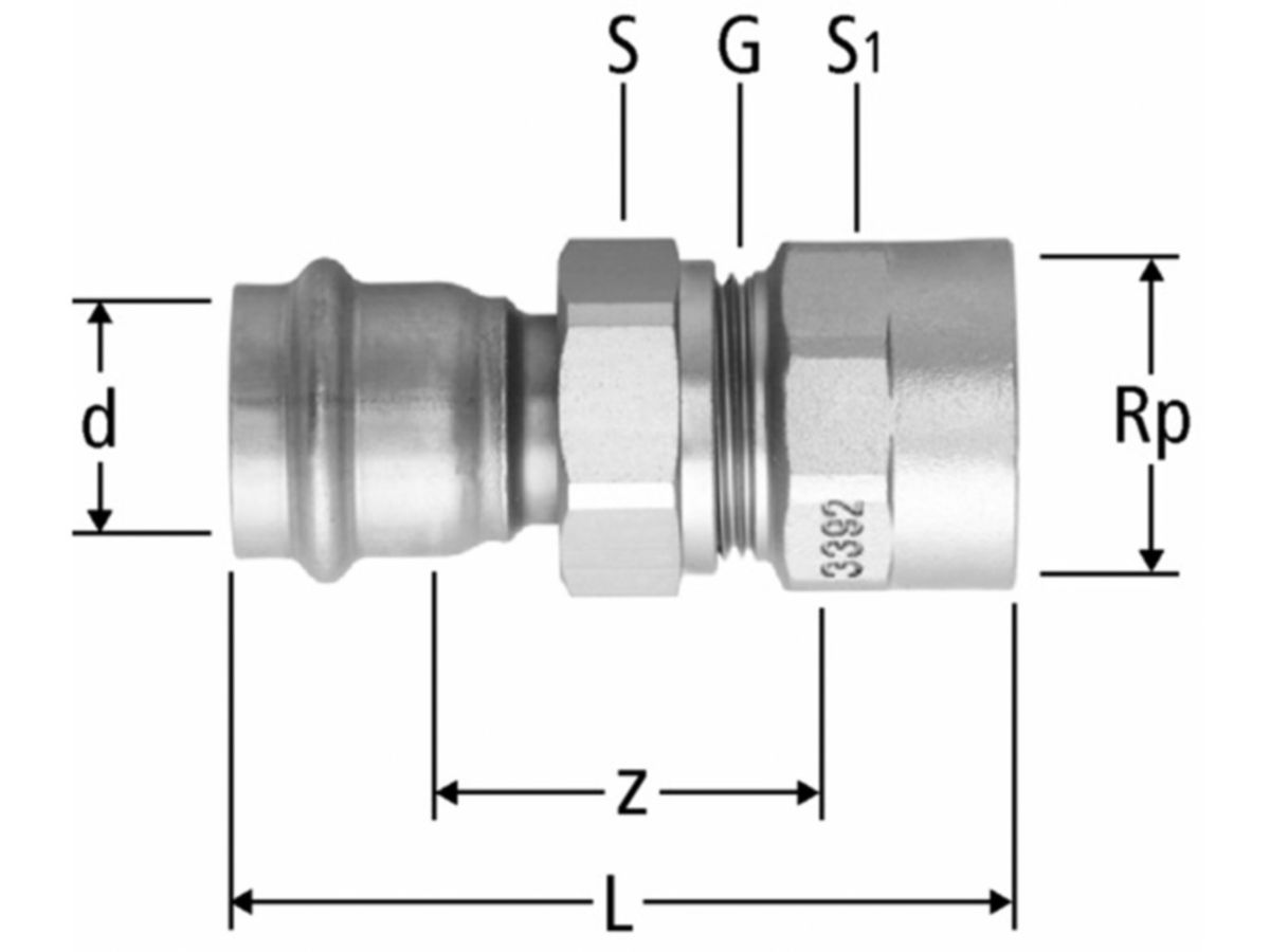 Optipress-Therm Verschraubung - mit Innengewindee