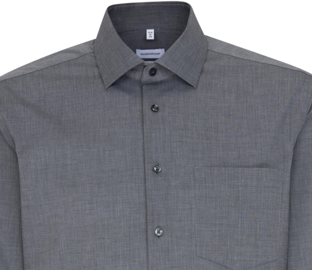 City Kent Hemd MEN 1/1 gewebt Gr. 39 - anthrazit, 100% CO