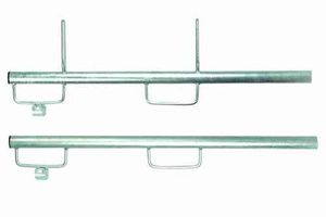 Absperrpfosten mit Rohrschuh - mit 2 Briden (längs) Länge 94cm