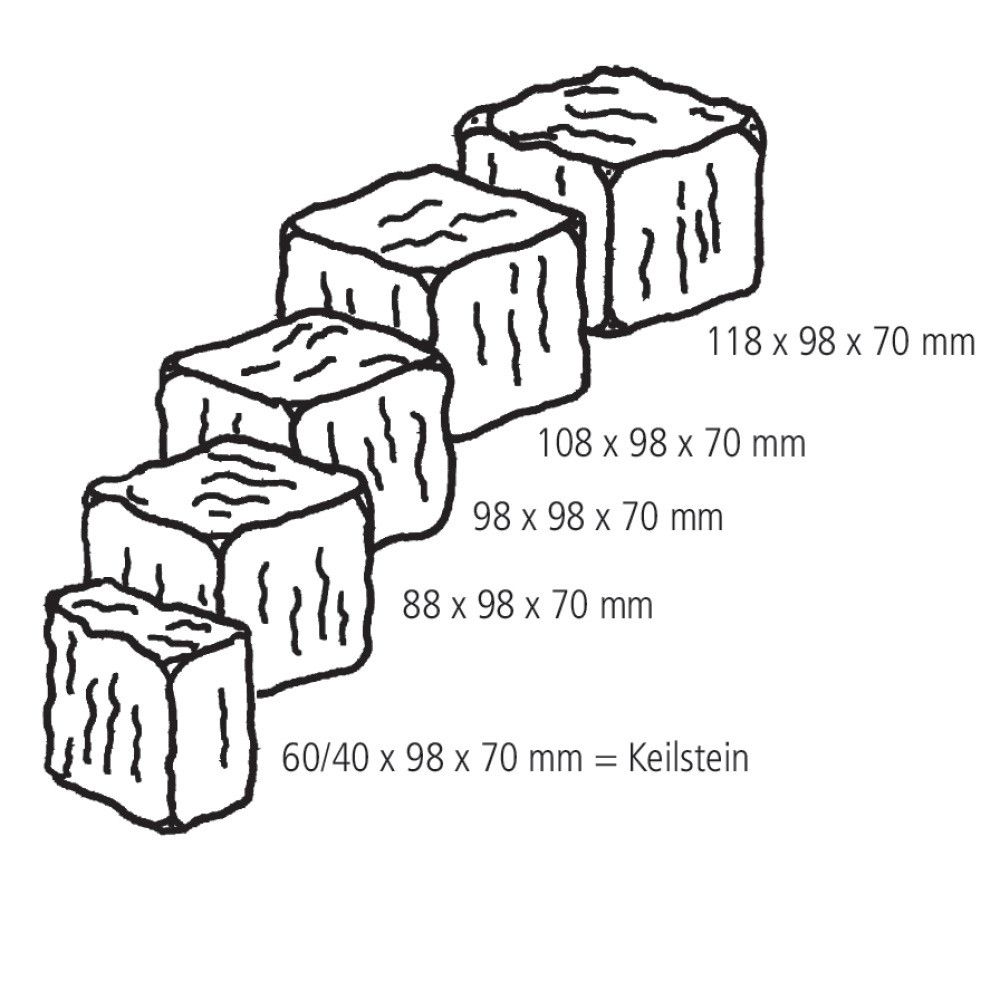 FRIEDA 7cm bernstein, LBH:8.8-11.8/9.8/7 - strukturiert, Kanten gebrochen