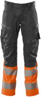 Hose mit Knietaschen, Stretch, Gr. 76C46 - dunkelanthr./hi-vis orange, 70%PES/30%CO