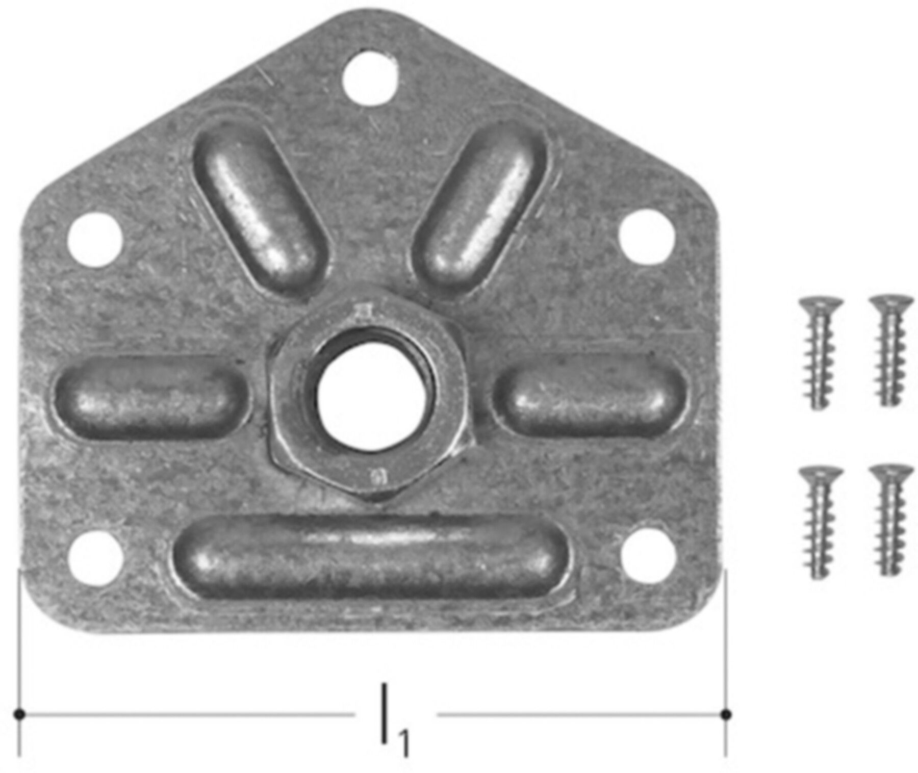 Sanipex Befestigungs-Set - mit Kontermutter M12, inkl. Schrauben
