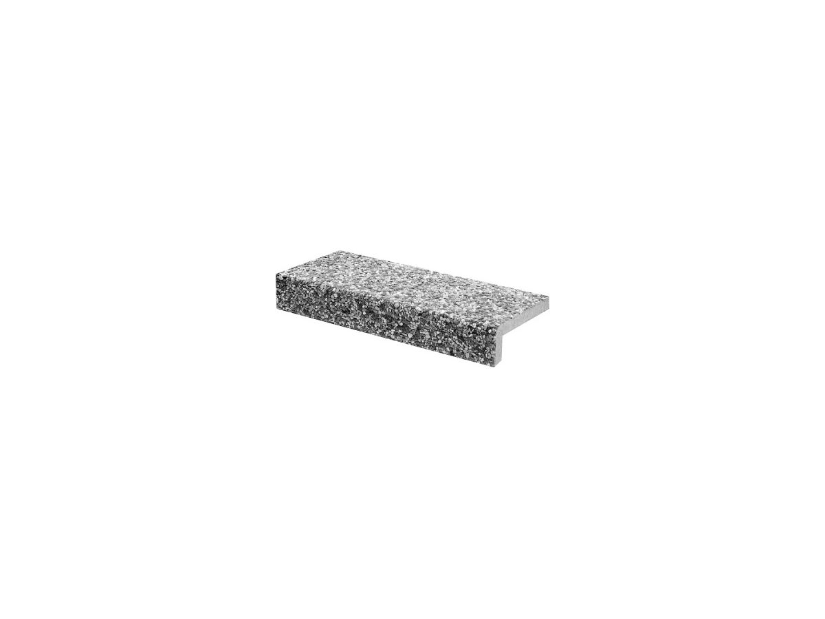 Winkelstufe CASTELLO 40 x 15 cm - Sarina (grau), Waschbeton 6-12 mm