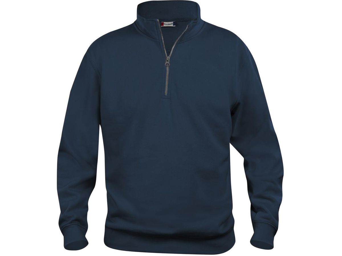 CLIQUE BASIC Half Zip dunkelblau, Gr. M - 65% Polyest. 35% Baumw. 280 g/m2