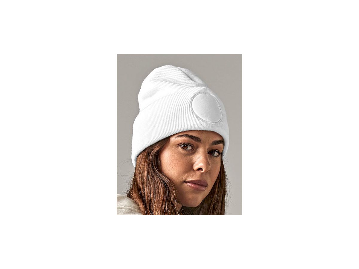 Circular Patch Beanie, One Size - CB446, Beechfield