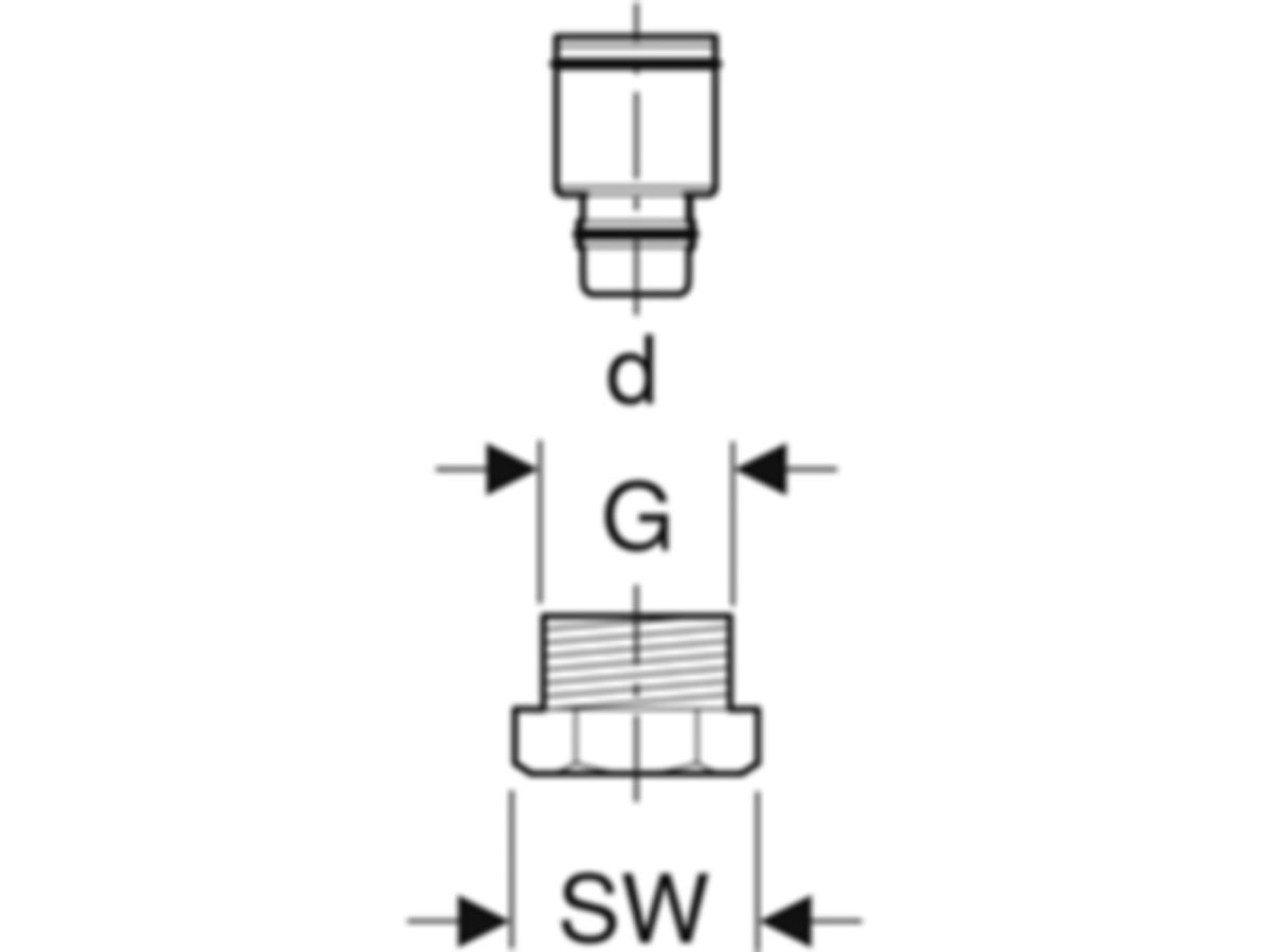 Anschlussverschraubungen mit AG - GEBERIT FlowFit