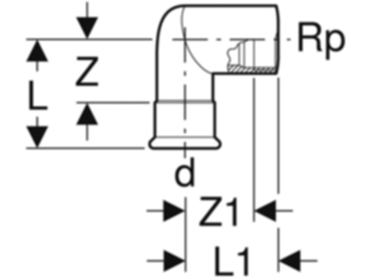 MPF-Übergangswinkel IG 90° Gas  35-11/4"