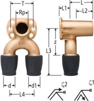 Optiflex prOfix Doppel-Anschlusswinkel - mit Wandflansch "NEW"