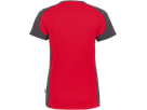 Damen-V-Shirt Contrast Perf. L rot/anth. - 50% Baumwolle, 50% Polyester, 160 g/m²