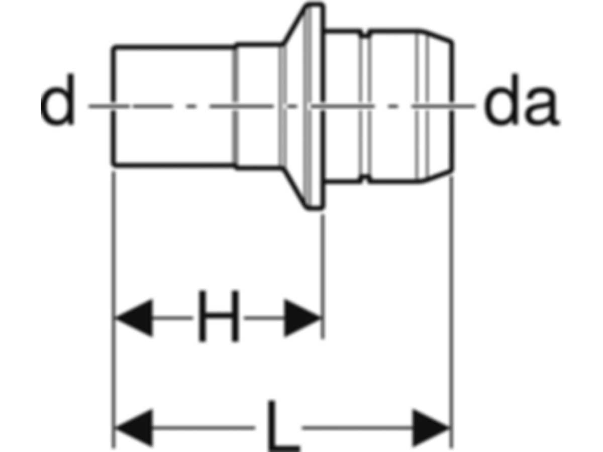 PushFit Verteiler-Steckübergang 22 - auf Mapress