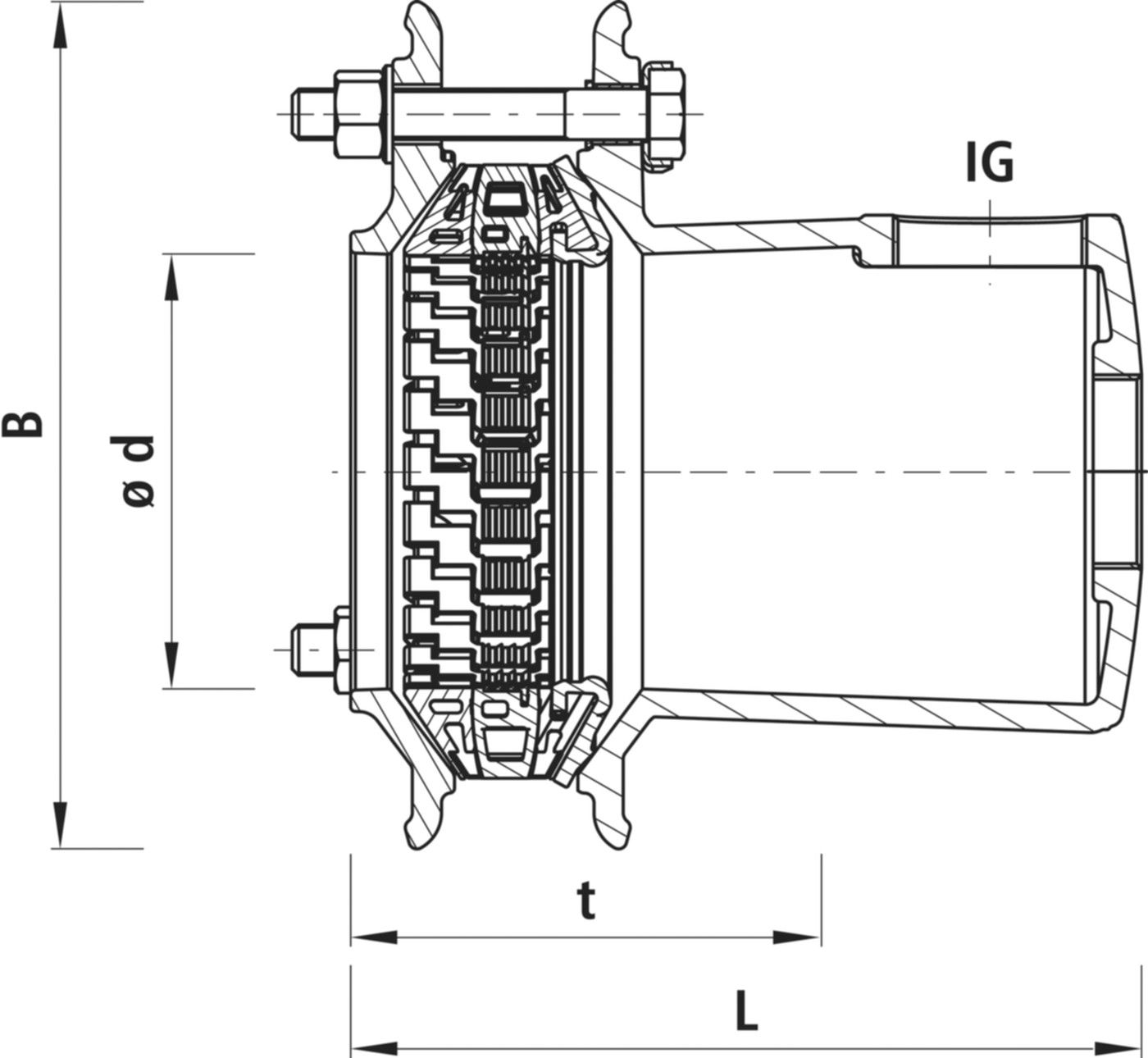Endkappe HAWLE-SYNOFLEX, PN 16 - 7245