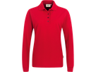 Damen-Longsleeve-Poloshirt Perf. S rot - 50% Baumwolle, 50% Polyester, 220 g/m²