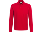 Longsleeve-Pocket-Poloshirt Top XS rot - 100% Baumwolle, 200 g/m²