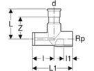 Armaturenanschlusswinkel mit Wandflansch - 22-Rp 3/4