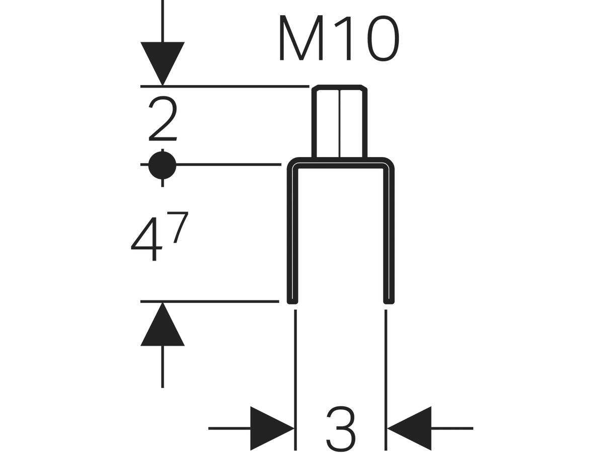 Geberit PluviaFix Aufhängeelement, M10 - Stahl verzinkt