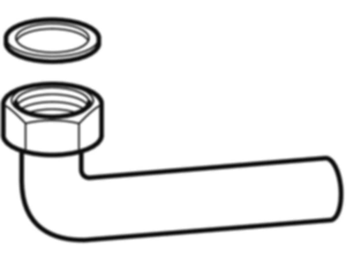 Geberit Anschlussbogen 90° 48 x 2" - Überwurfmutter; Dichtung